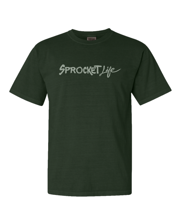 Sprocket Life Mens Moss Green Logo T Shirt