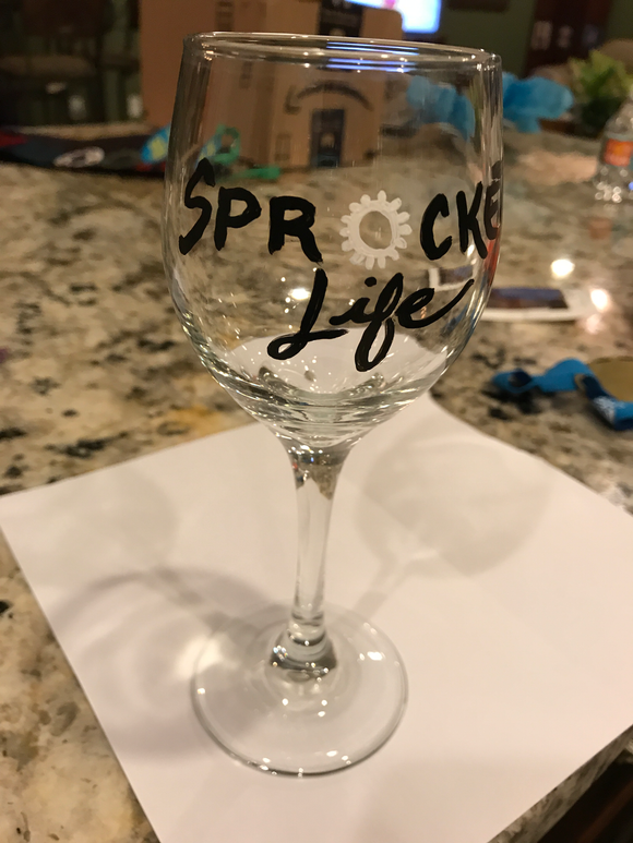 Wine Glass - Sprocket Life Logo
